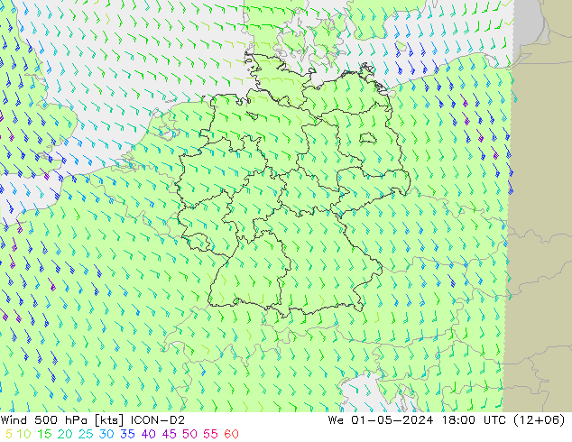 Wind 500 hPa ICON-D2 St 01.05.2024 18 UTC