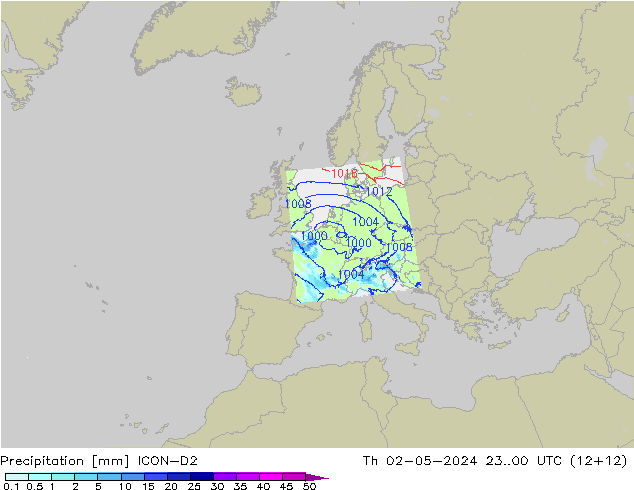 Niederschlag ICON-D2 Do 02.05.2024 00 UTC