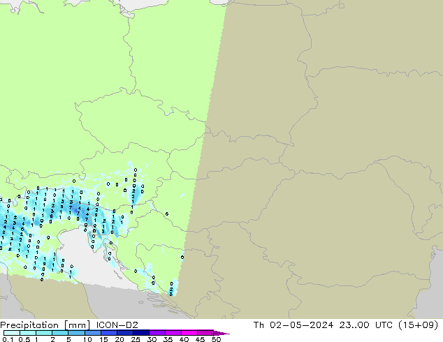 precipitação ICON-D2 Qui 02.05.2024 00 UTC