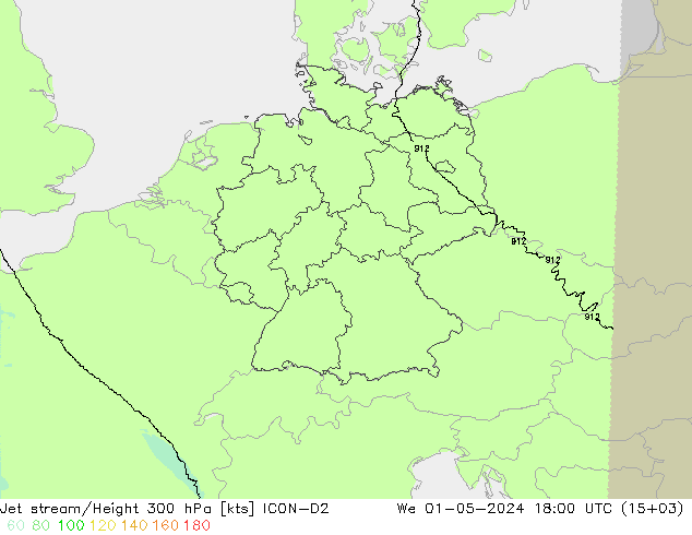 Straalstroom ICON-D2 wo 01.05.2024 18 UTC