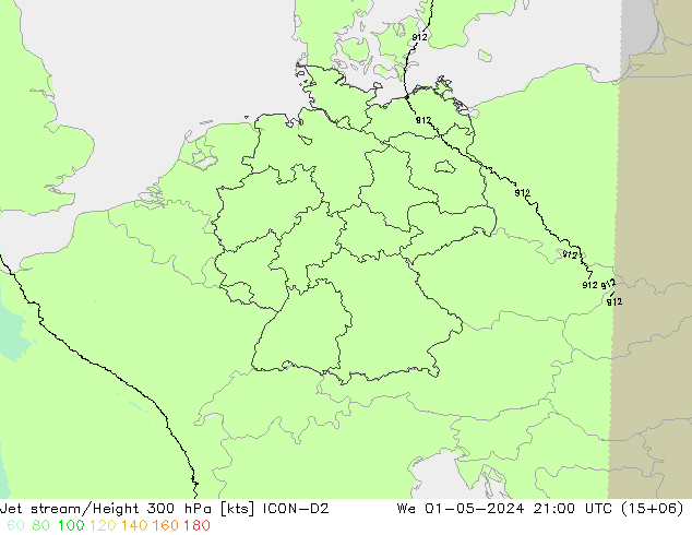 Straalstroom ICON-D2 wo 01.05.2024 21 UTC