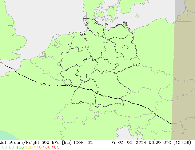 Jet Akımları ICON-D2 Cu 03.05.2024 03 UTC