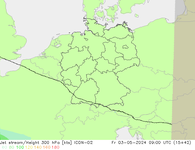 Jet Akımları ICON-D2 Cu 03.05.2024 09 UTC