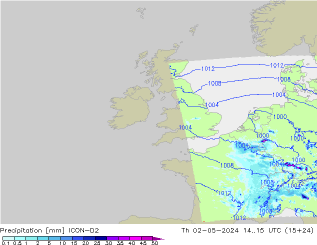 Neerslag ICON-D2 do 02.05.2024 15 UTC