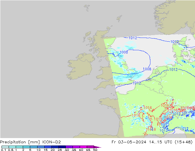 Yağış ICON-D2 Cu 03.05.2024 15 UTC