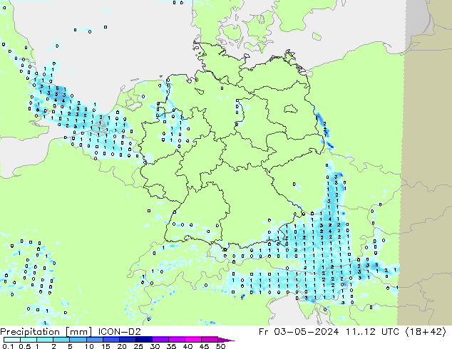 Precipitation ICON-D2 Fr 03.05.2024 12 UTC