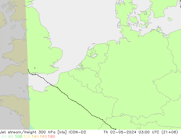 Corrente a getto ICON-D2 gio 02.05.2024 03 UTC