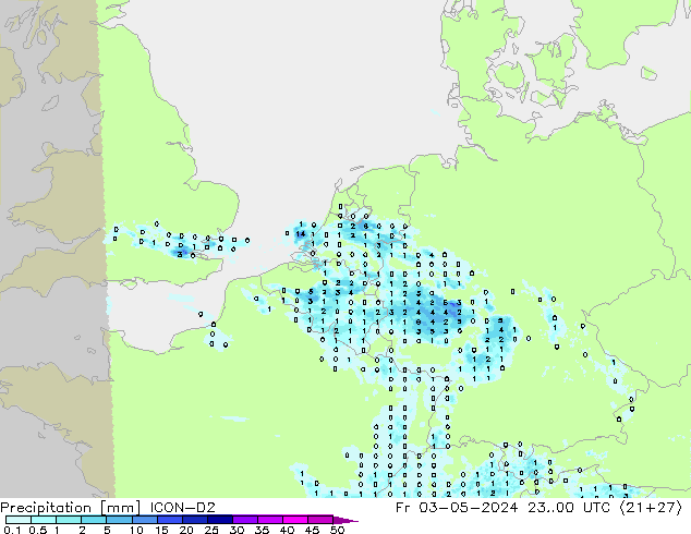 Precipitation ICON-D2 Fr 03.05.2024 00 UTC