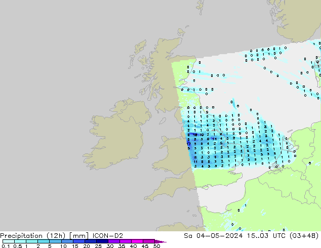 Precipitation (12h) ICON-D2 So 04.05.2024 03 UTC