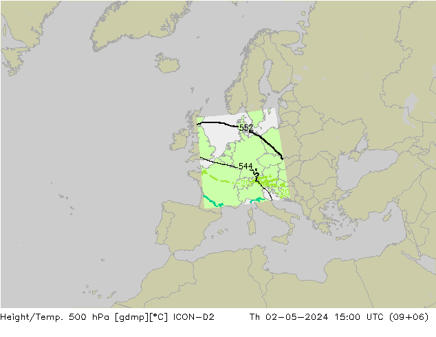 Yükseklik/Sıc. 500 hPa ICON-D2 Per 02.05.2024 15 UTC