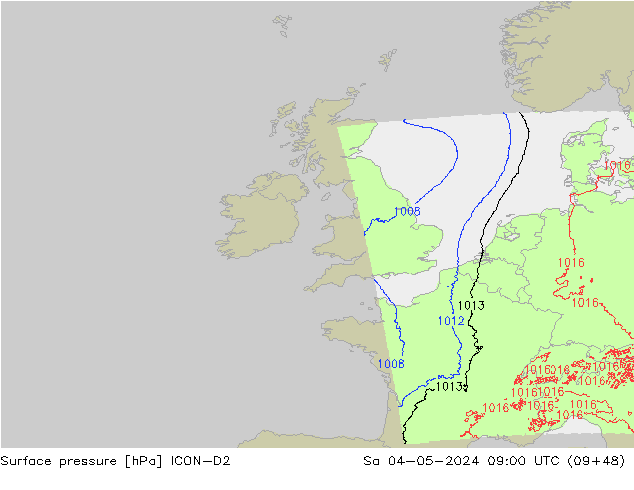 pression de l'air ICON-D2 sam 04.05.2024 09 UTC