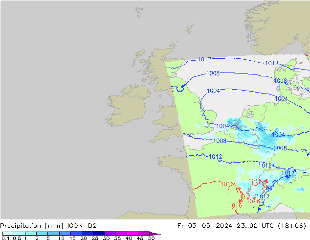 Precipitation ICON-D2 Fr 03.05.2024 00 UTC