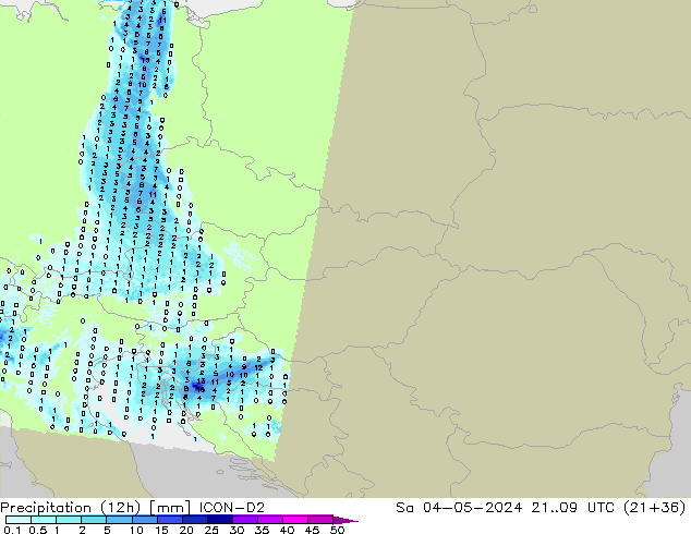 Precipitation (12h) ICON-D2 Sa 04.05.2024 09 UTC