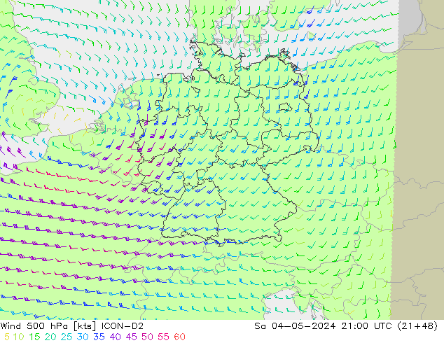  500 hPa ICON-D2  04.05.2024 21 UTC