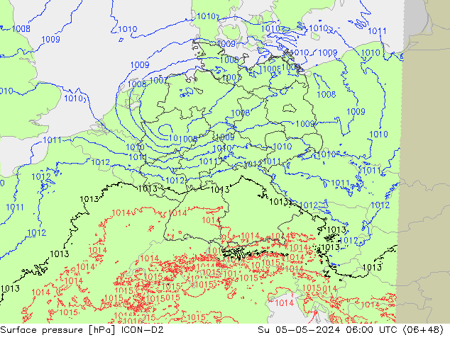 pression de l'air ICON-D2 dim 05.05.2024 06 UTC