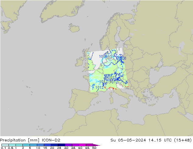 Precipitación ICON-D2 dom 05.05.2024 15 UTC