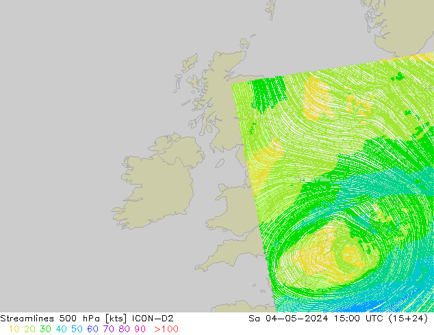 Rüzgar 500 hPa ICON-D2 Cts 04.05.2024 15 UTC