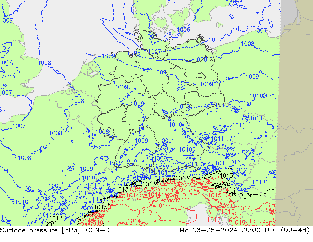 Bodendruck ICON-D2 Mo 06.05.2024 00 UTC