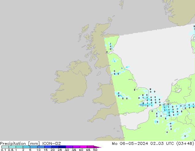 precipitação ICON-D2 Seg 06.05.2024 03 UTC