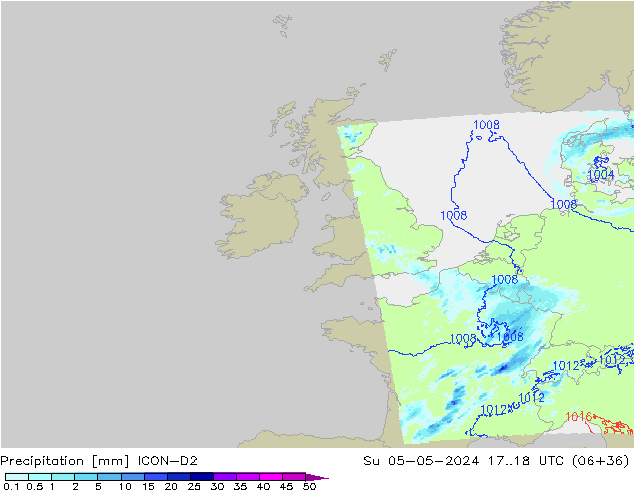 Yağış ICON-D2 Paz 05.05.2024 18 UTC