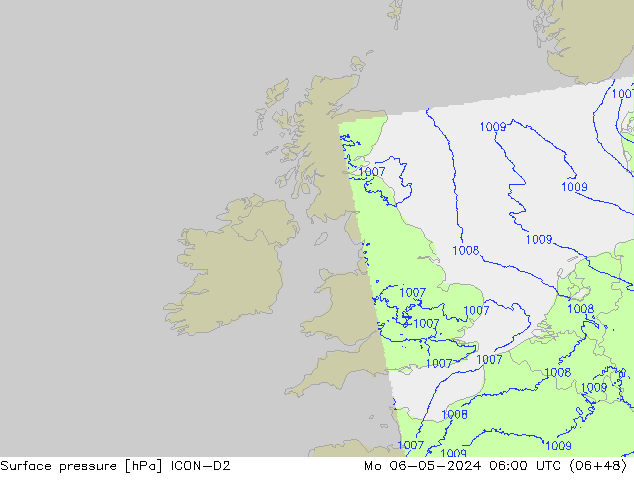 Yer basıncı ICON-D2 Pzt 06.05.2024 06 UTC