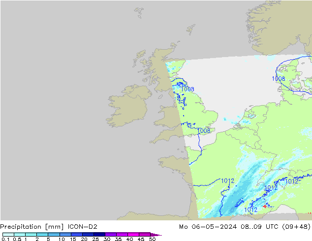 precipitação ICON-D2 Seg 06.05.2024 09 UTC