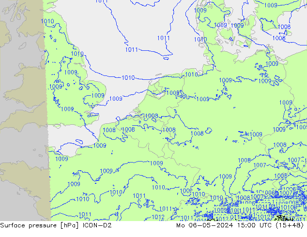 Luchtdruk (Grond) ICON-D2 ma 06.05.2024 15 UTC