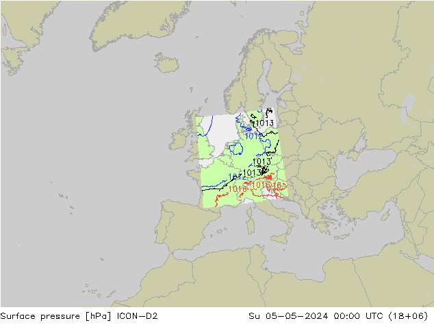 Bodendruck ICON-D2 So 05.05.2024 00 UTC