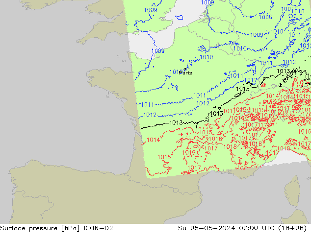 ciśnienie ICON-D2 nie. 05.05.2024 00 UTC