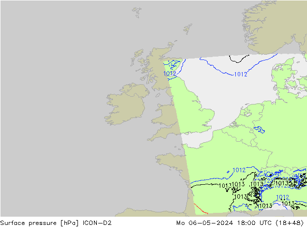 ciśnienie ICON-D2 pon. 06.05.2024 18 UTC