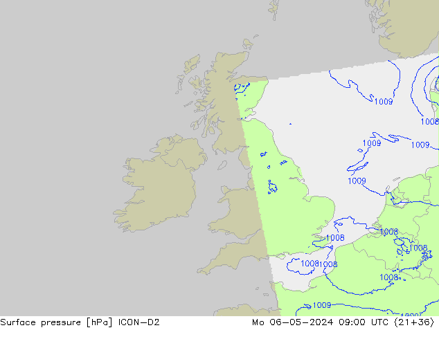 pression de l'air ICON-D2 lun 06.05.2024 09 UTC