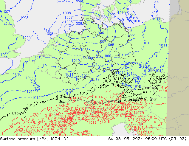 pression de l'air ICON-D2 dim 05.05.2024 06 UTC