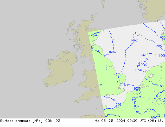 Bodendruck ICON-D2 Mo 06.05.2024 00 UTC