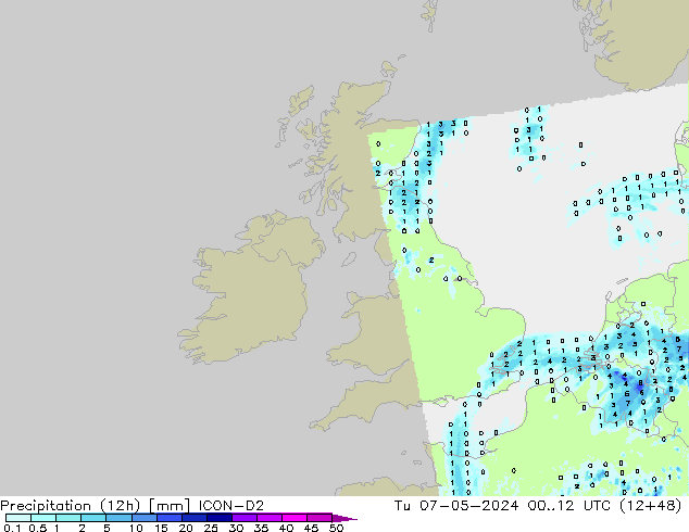 Precipitação (12h) ICON-D2 Ter 07.05.2024 12 UTC