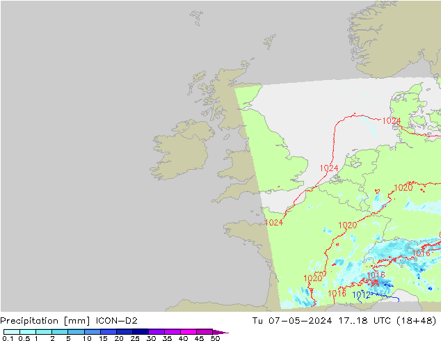 Precipitación ICON-D2 mar 07.05.2024 18 UTC