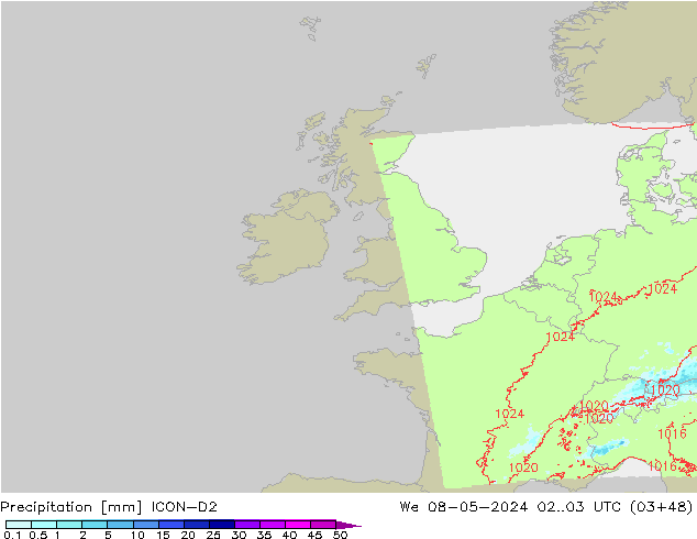 Neerslag ICON-D2 wo 08.05.2024 03 UTC