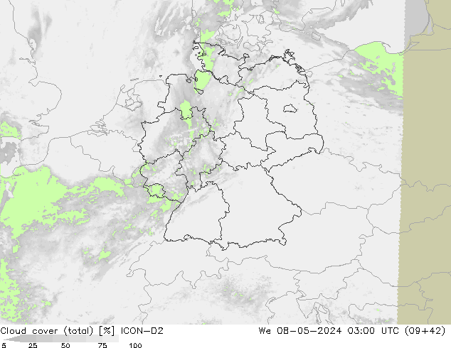 облака (сумма) ICON-D2 ср 08.05.2024 03 UTC