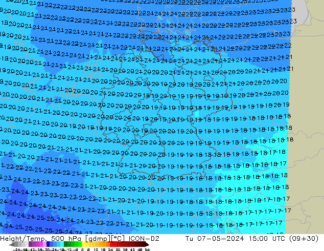 Height/Temp. 500 hPa ICON-D2 mar 07.05.2024 15 UTC