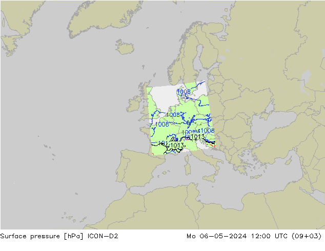 Bodendruck ICON-D2 Mo 06.05.2024 12 UTC