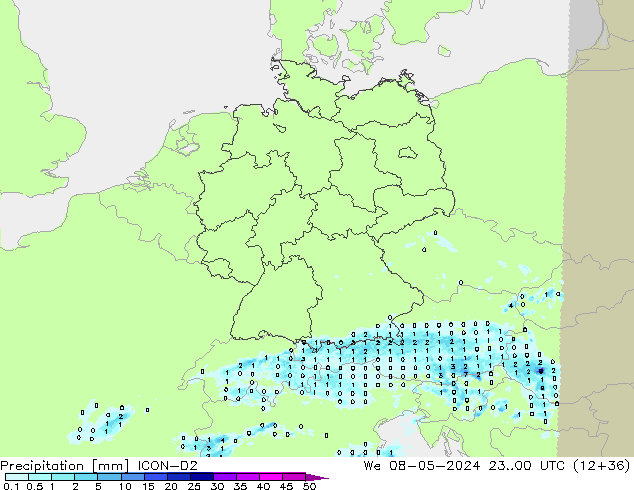 precipitação ICON-D2 Qua 08.05.2024 00 UTC