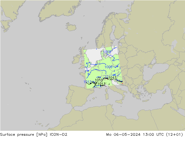 Bodendruck ICON-D2 Mo 06.05.2024 13 UTC