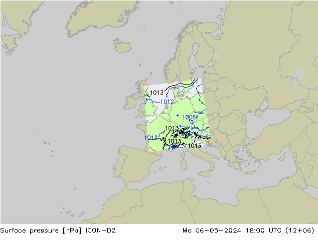 Bodendruck ICON-D2 Mo 06.05.2024 18 UTC