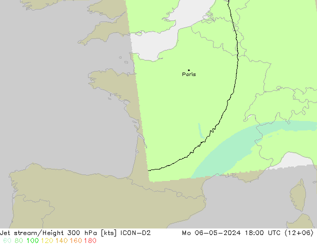 Straalstroom ICON-D2 ma 06.05.2024 18 UTC