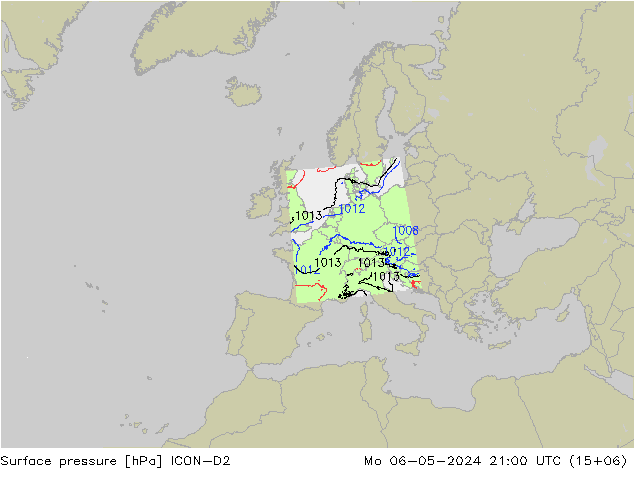 Bodendruck ICON-D2 Mo 06.05.2024 21 UTC