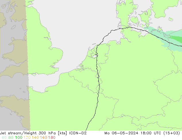 Straalstroom ICON-D2 ma 06.05.2024 18 UTC