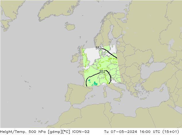 Height/Temp. 500 hPa ICON-D2 Ter 07.05.2024 16 UTC