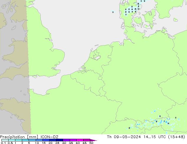 precipitação ICON-D2 Qui 09.05.2024 15 UTC