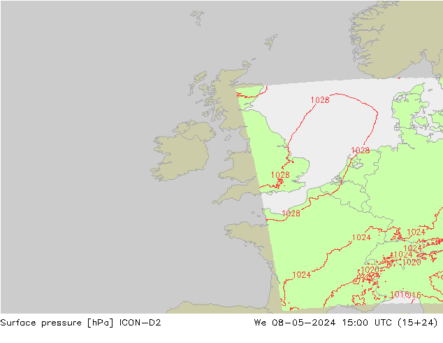 Yer basıncı ICON-D2 Çar 08.05.2024 15 UTC