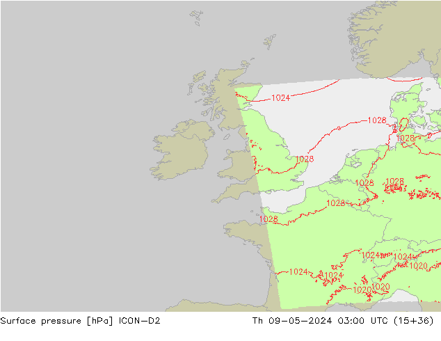 Yer basıncı ICON-D2 Per 09.05.2024 03 UTC