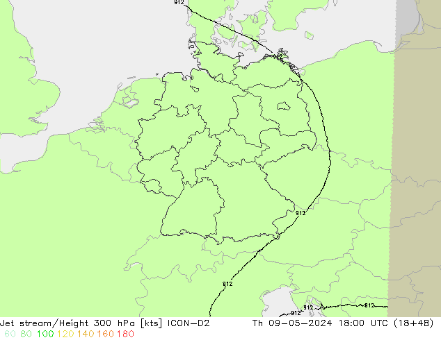 Straalstroom ICON-D2 do 09.05.2024 18 UTC